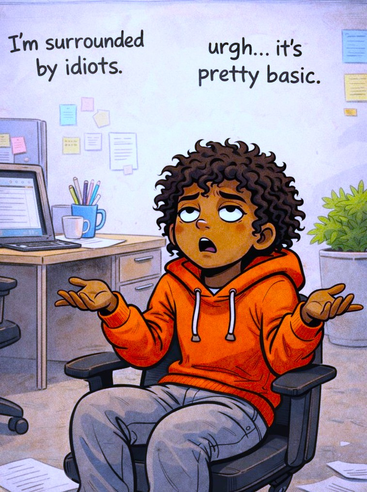 Illustration representing feeling fed up